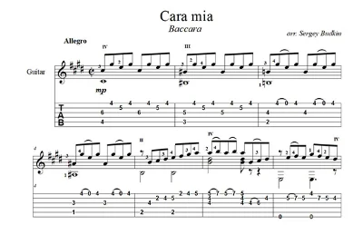 Cara Mia (Baccara) для гитары