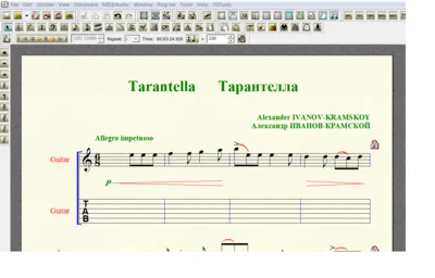TARANTELLA by Ivanov-Kramskoy for 6-string guitar