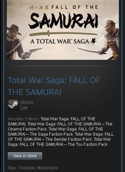 TW Saga: FALL OF THE SAMURAI - Steam Gift / GLOBAL