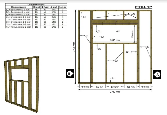 Project of a frame house with an open terrace 9000x6000