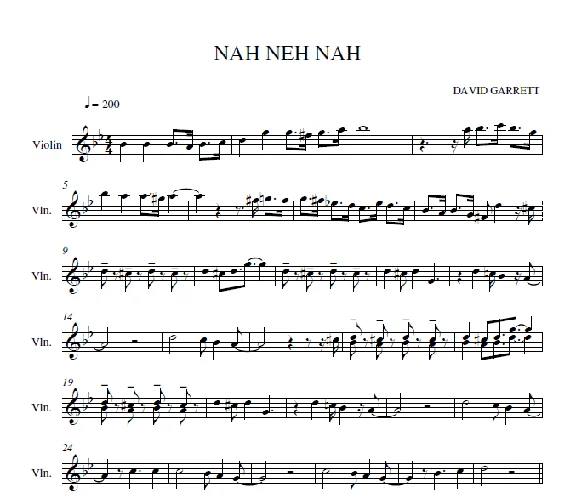 Nah Neh Nah-David Garrett-violin