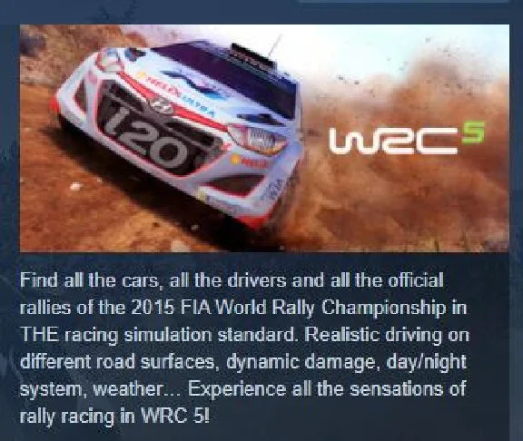 WRC 5 FIA World Rally Championship (Steam Key GLOBAL)