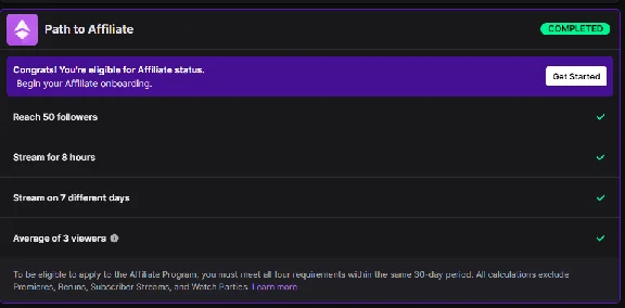 Affiliate Twitch
