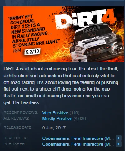 DiRT 4 （STEAM KEY REGION FREE GLOBAL）