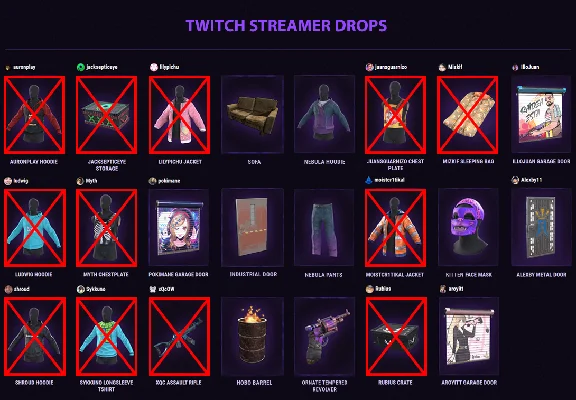 RUST SKINS 1  TWITCH DROPS | POKIMANE GARAGE DOOR