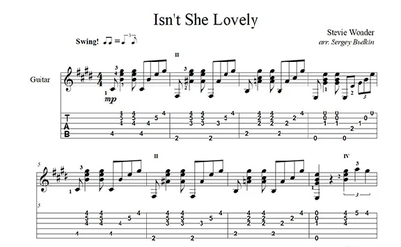 Isn´t She Lovely (Stevie Wonder) guitar cover
