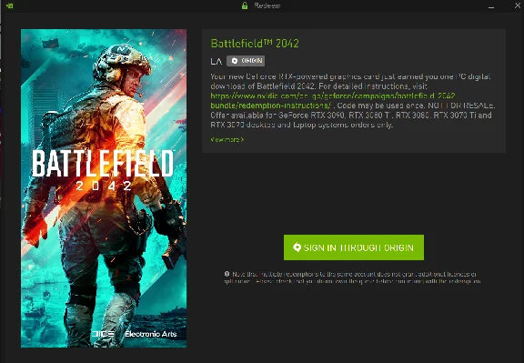 ✅ BATTLEFIELD 2042 NVIDIA RTX 3070-3090 ORIGIN EU 🔑