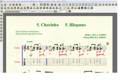 CHORINHO by Villa-Lobos for 6-string guitar