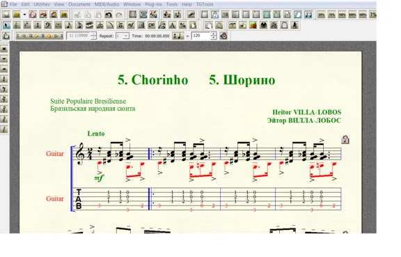 CHORINHO by Villa-Lobos for 6-string guitar