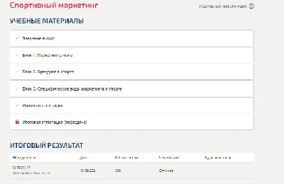 Спортивный маркетинг.Итоговый тест Синергия 100баллов