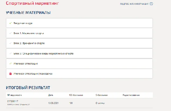 Спортивный маркетинг.Итоговый тест Синергия 100баллов