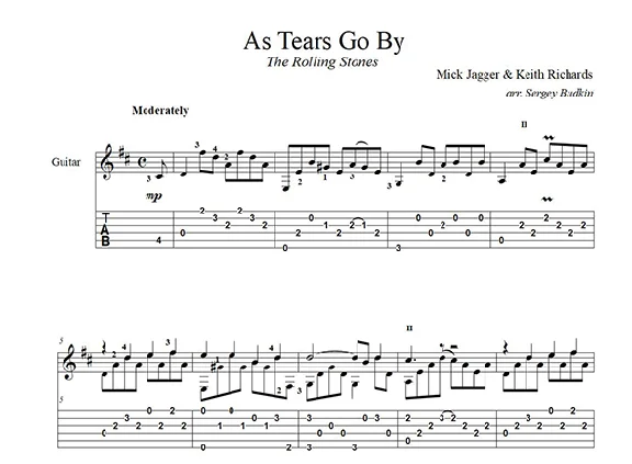 As Tears Go By (the Rolling Stones) guitar cover