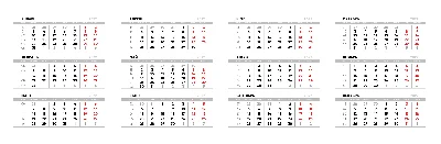 Квартальная календарная сетка 2022 в векторе на русском