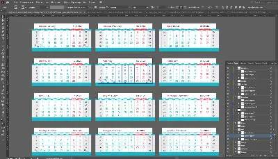 Quarterly calendar grid 2022 in vector RU|EN