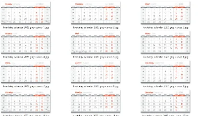 Quarterly calendar grid 2022 in vector RU|EN