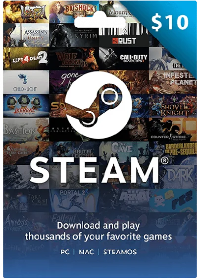 ⚡️Steam Wallet Gift Card $10 USD