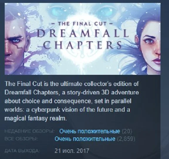 Dreamfall Chapters The Final Cut Edition 💎STEAM РОССИЯ