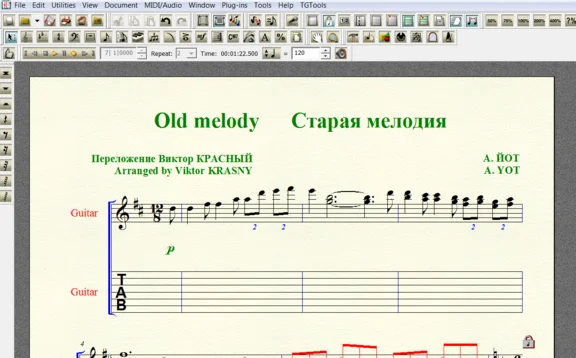 OLD MELODY by Yot for 7-string guitar