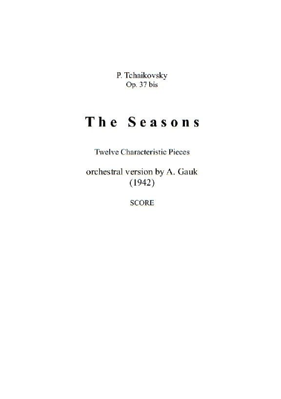 P. Tchaikovsky - January from the "Seasons"
