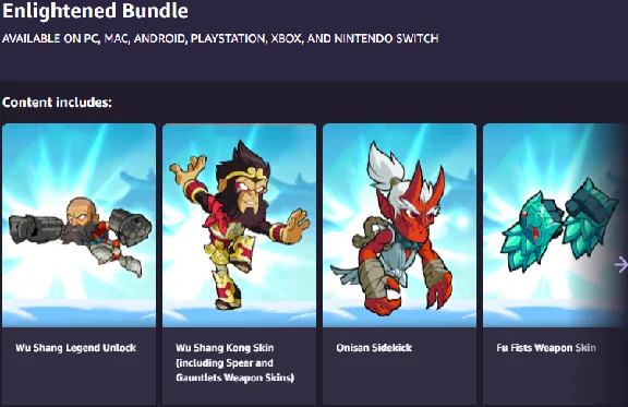 🆕 Brawlhalla Enlightened Wu-Shang Bundle KEY GLOBAL 🎁
