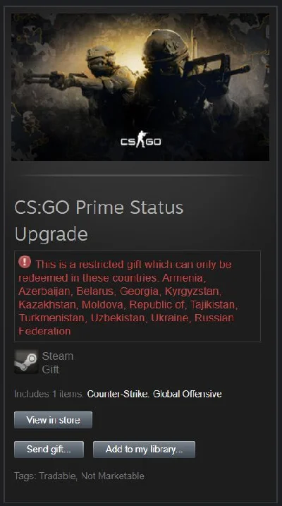 Counter Strike Global Offensive Prime Gift
