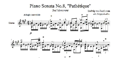 Beethoven Sonata No.8 "Pathétique" 2nd Mov. for guitar