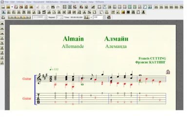ALMAIN by Francis CUTTING for 6-string guitar