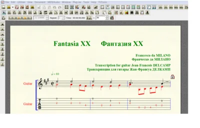 FANTASIA XX Lute music by Canova for 6-string guitar