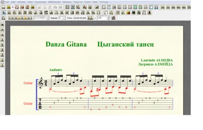 DANZA GITANA by Almeida for 6-string guitar