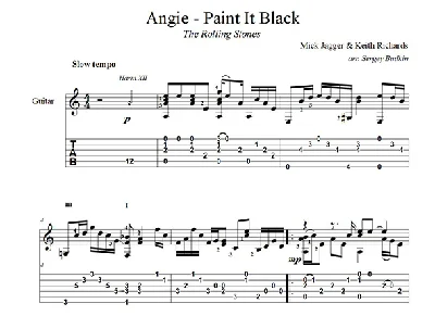 Angie - Paint It Black (the Rolling Stones) для гитары