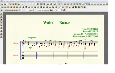 WALTZ (G-dur) by Schubert for 7-string guitar