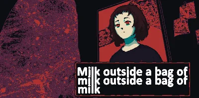 Milk outside a bag of milk outside a bag of milk