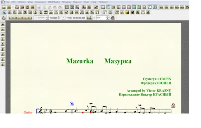 MAZURKA (g-moll) by Chopin for 7-string guitar