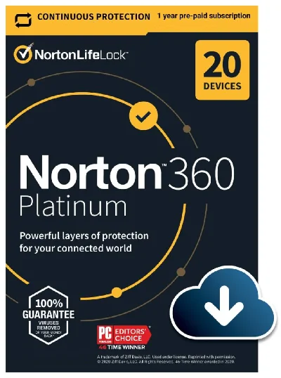 Norton 360 Platinum  20 devices / 90 days  (Global)
