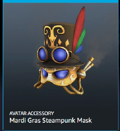 🔥 ROBLOX: Mardi Gras Steampunk Mask 🌍