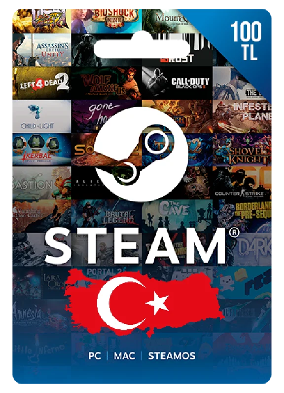 STEAM WALLET GIFT CARD 100 TL ✅ FOR TURKISH ACCOUNTS