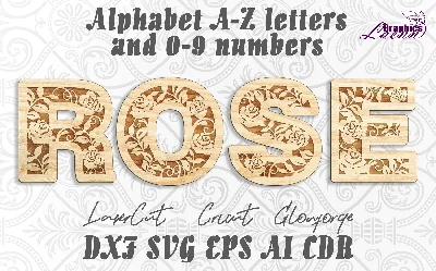 Marine alphabet a-z letters 0-9 numbers laser cut files