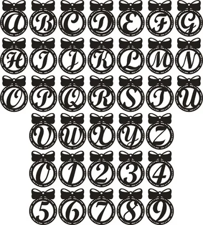Snowballs alphabet a-z letters 0-9 numb laser cut files