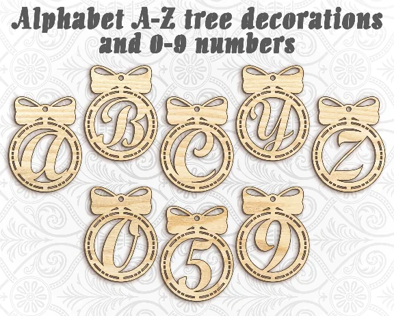 Snowballs alphabet a-z letters 0-9 numb laser cut files