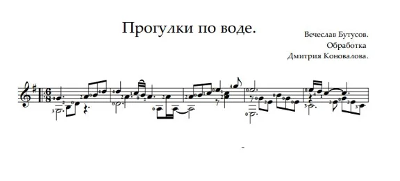 Walking on water. Sheet music and tabs for guitar