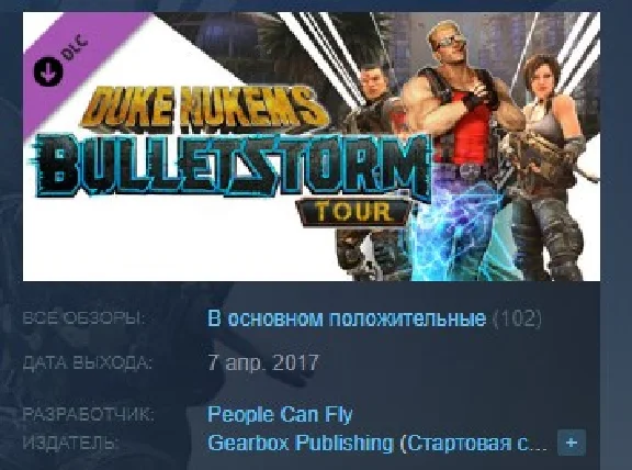 Duke Nukem´s Bulletstorm Tour DLC 💎STEAM KEY LICENSE