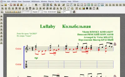 LULLABY by Rimsky-Korsakov for 6-string guitar (3 in 1)