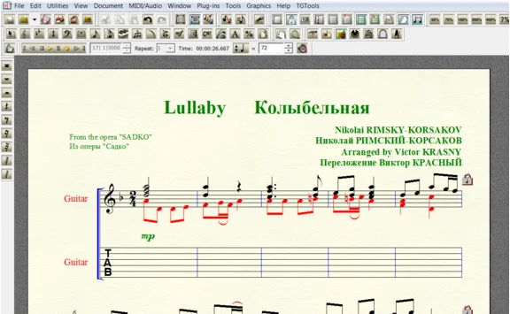 LULLABY by Rimsky-Korsakov for 6-string guitar (3 in 1)