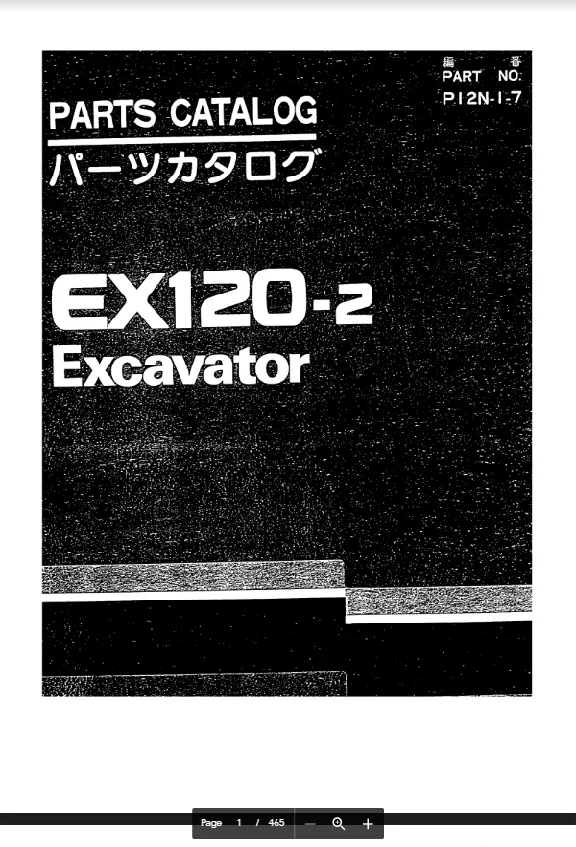 HITACHI EX120-2 PARTS CATALOG EXCAVATOR
