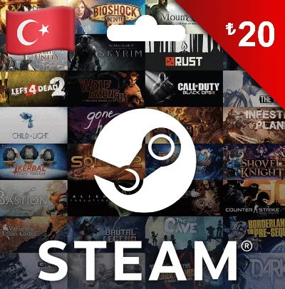 🔥 20 TL 🔥 ПОДАРОЧНАЯ КАРТА STEAM WALLET【ТУРЦИЯ】