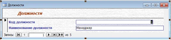 База данных Гостиница Access