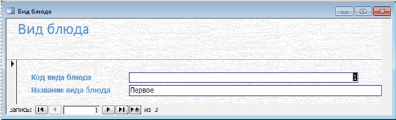 База данных Кафе Access