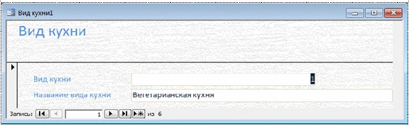 База данных Кафе Access