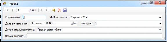 Database Travel Agency C#