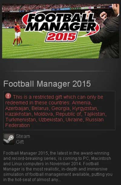 Football Manager 2015 Steam Gift RU/CIS